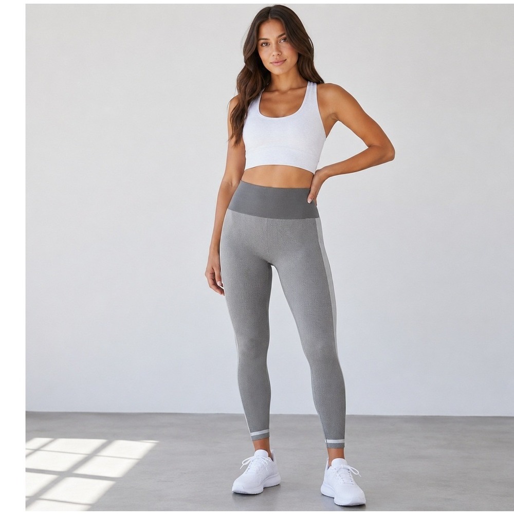 Outdoor Voices Gray Seamless High Rise Workout Yoga Leggings 7/8 Womens Large